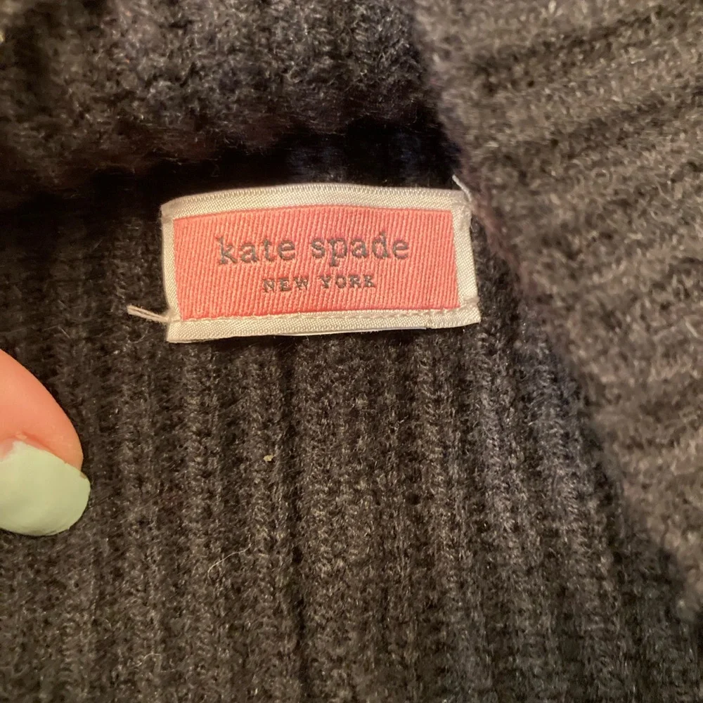 Kate Spade New York Black Beanie with Pearl Accents - Picture 2 of 2